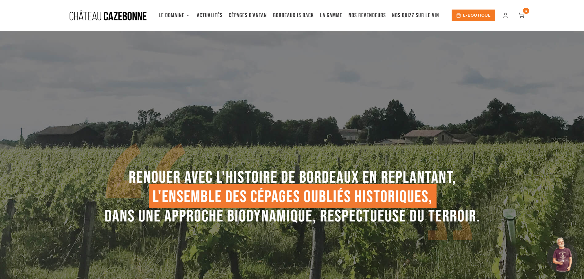 Site e-commerce d'un producteur de vin avec dimension éditoriale forte pour booster SEO et GEO — Château Cazebonne