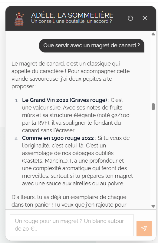Conseiller de vente IA pour un vigneron bordelais — Château Cazebonne