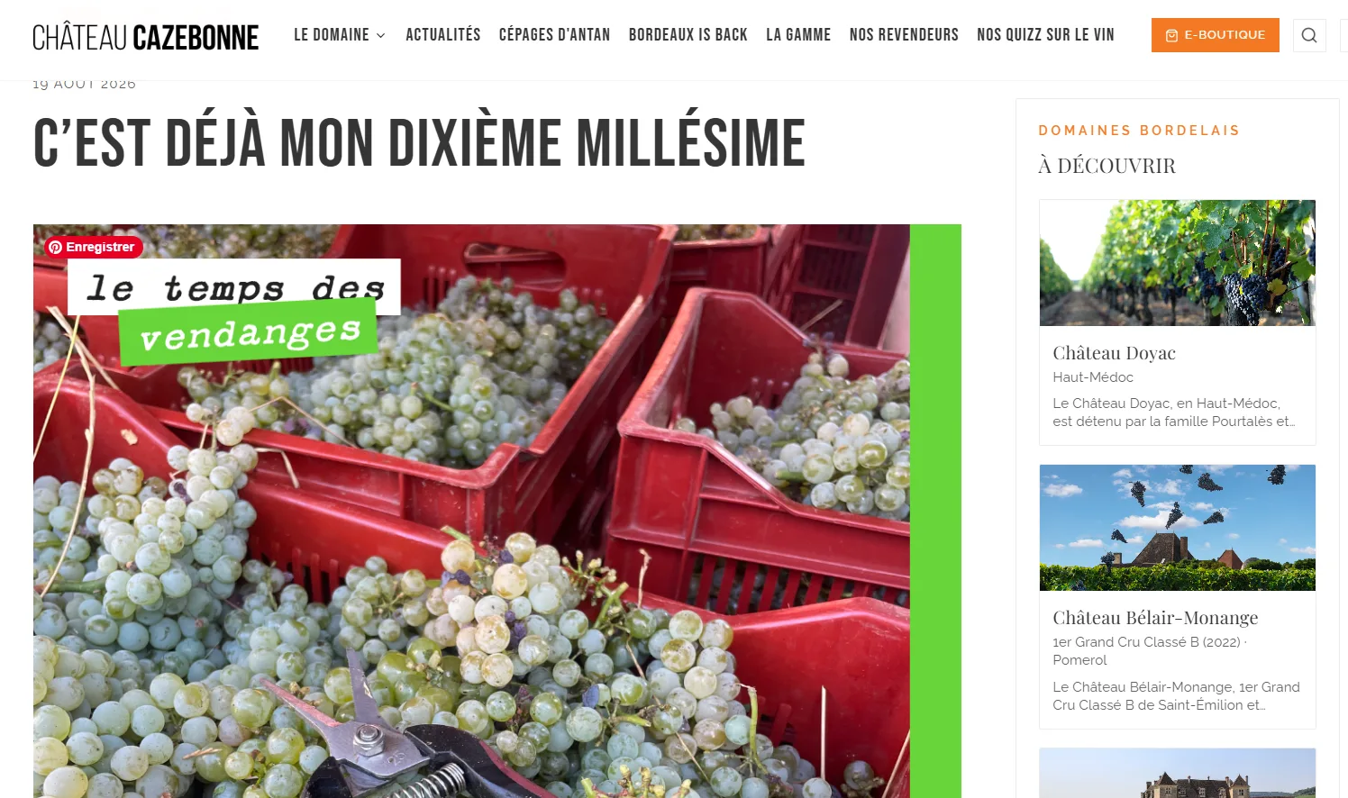 Stratégie de contenus, maillage interne et pilotage SEO — Château Cazebonne