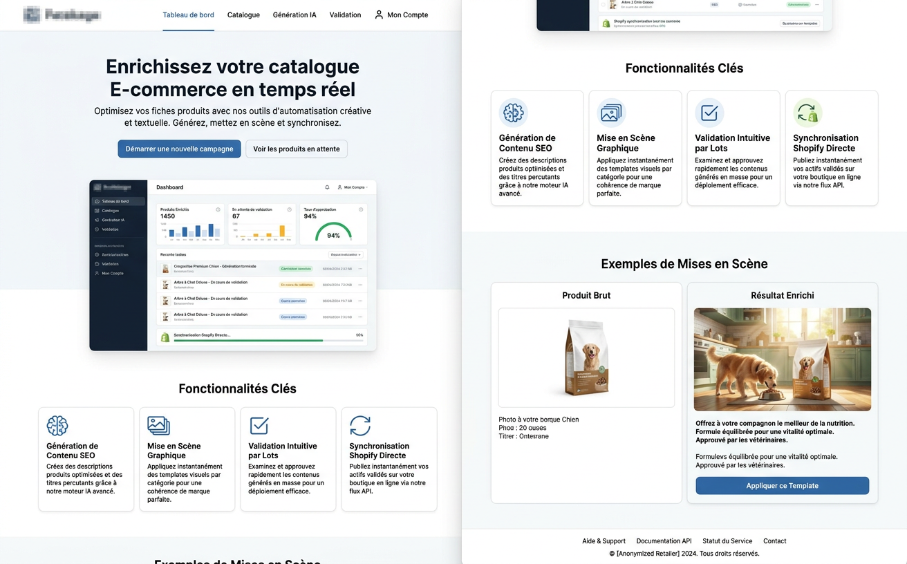 Automatisation créative et textuelle pour un catalogue E-commerce Petcare — Retailer américain leader de l'alimentation et accessoires pour animaux