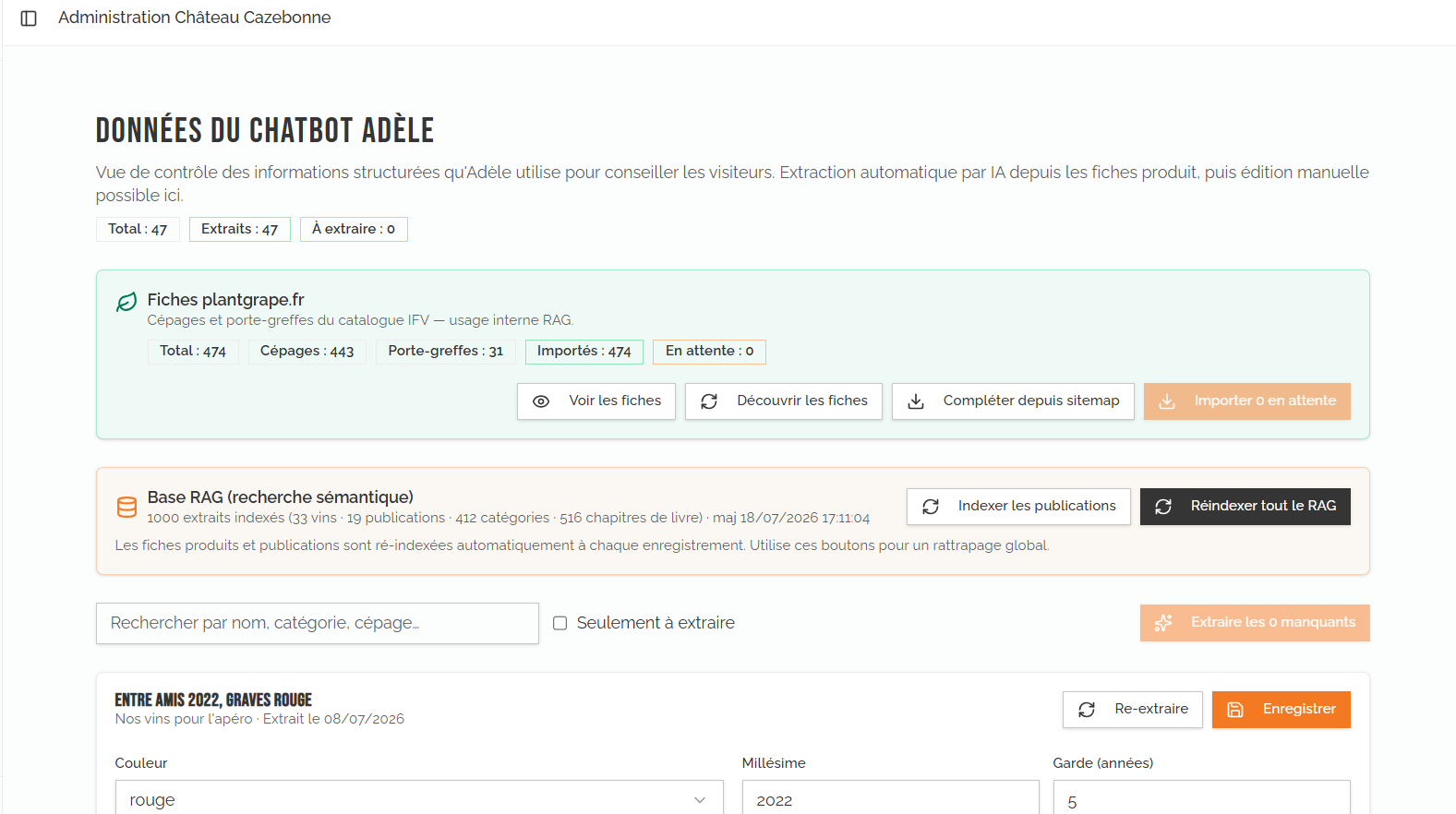 Un moteur de contenu contextuel pour l'utilisateur — Cépages (RAG) et argumentaire commercial produit (RAG)