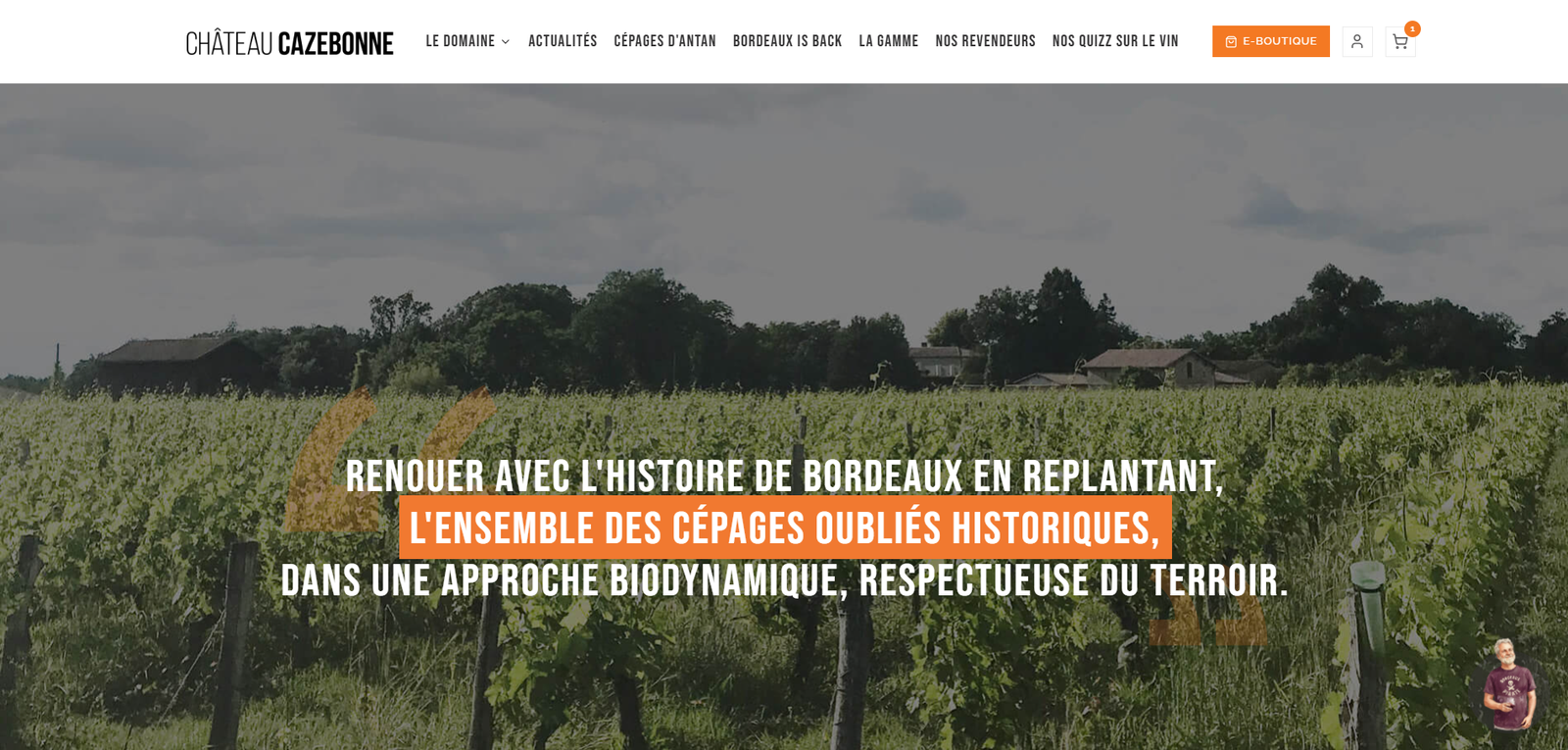 E-commerce site for a wine producer with strong editorial dimensions to boost SEO and GEO — Château Cazebonne