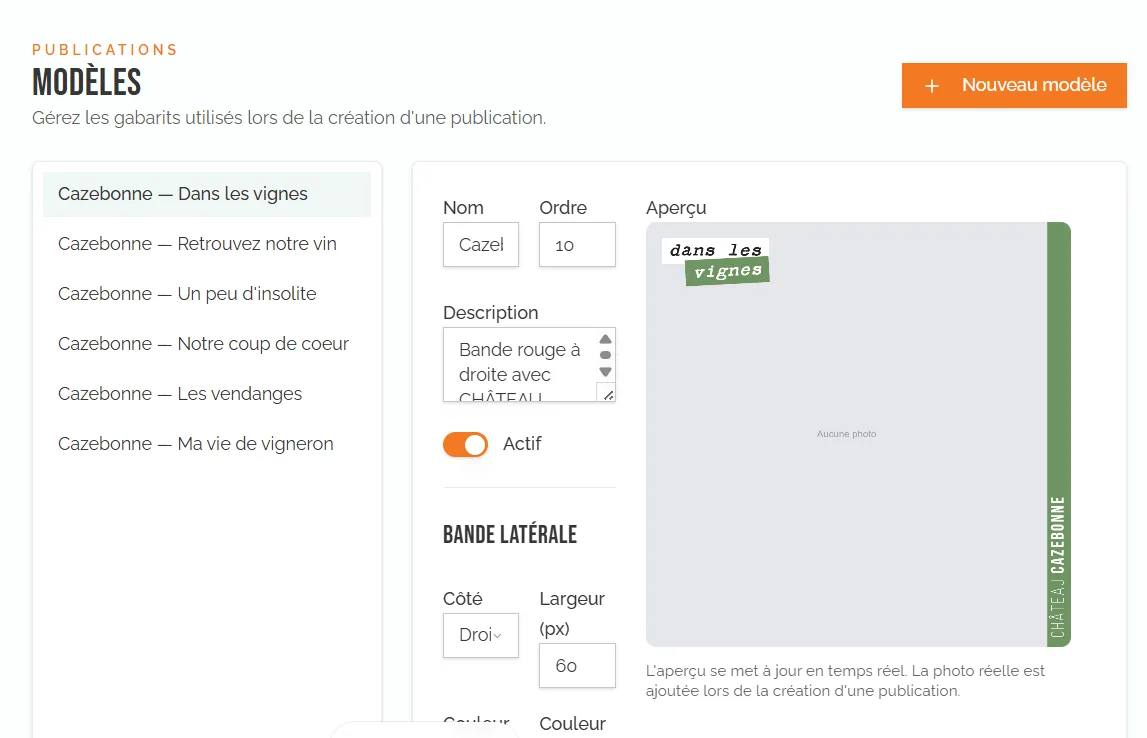 Social Studio — graphic templates, mobile publishing and SEO reuse — Template administration